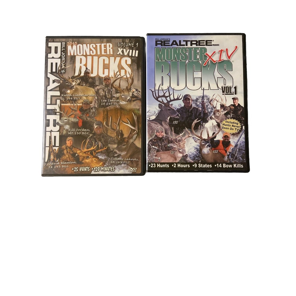RealTree Monster Bucks XVIII & XIV Dvd Hunting Reality TV Show Volume 1 Lot Of 2